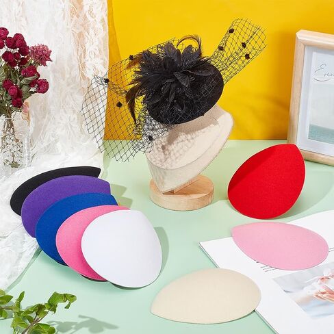 NBEADS 8Pcs Teardrop Fascinator Hat Base, 5.2x4.4inch EVA Millinery Fascinator Base Cocktail Hats Making Base Women Hat Craft for Making Party Wedding Hat DIY Crafts Hair Accessories Decoration in Saudi Arabia