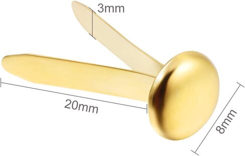 300 Pieces 3/4 Inch Paper Fasteners Small Round Metal Brads with Hole Punch for Scrapbooking Crafts Making DIY (Gold) in Saudi Arabia