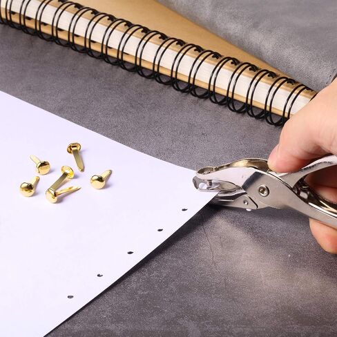 300 Pieces 3/4 Inch Paper Fasteners Small Round Metal Brads with Hole Punch for Scrapbooking Crafts Making DIY (Gold) in Saudi Arabia