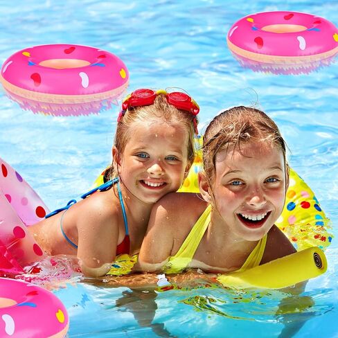 Civaner Mini Deflatable Dounuts Decorations تفجر حمام السباحة دونات تطفو أنابيب الكعك متعددة القابلة للانفخام للبالغين لحفل عيد ميلاد بركة الشاطئ (6 عبوات) in Saudi Arabia