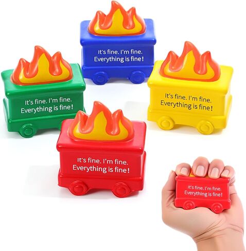 Shappy 4 PCS Humpster الإجهاد كرات التخفيف من القلق القلق هدية هدية PU كرات الإجهاد للبالغين علاج الهدايا التقدير لزميل العمل في المكتب (ملون) in Kuwait