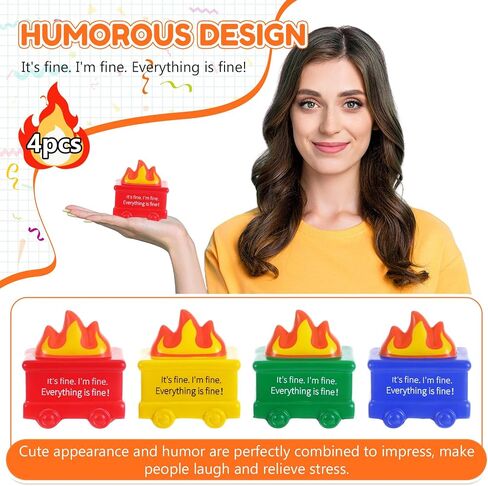 Shappy 4 PCS Humpster الإجهاد كرات التخفيف من القلق القلق هدية هدية PU كرات الإجهاد للبالغين علاج الهدايا التقدير لزميل العمل في المكتب (ملون) in Kuwait