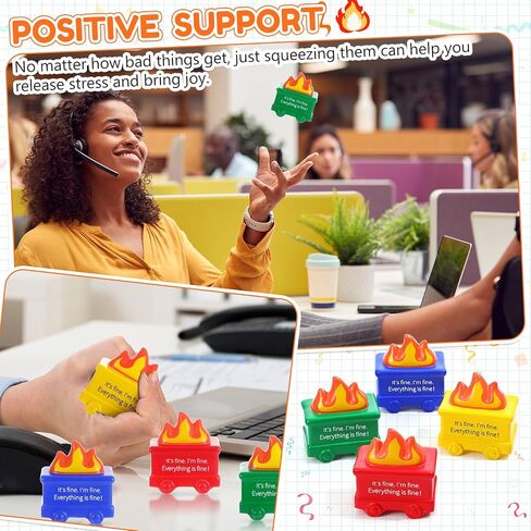 Shappy 4 PCS Humpster الإجهاد كرات التخفيف من القلق القلق هدية هدية PU كرات الإجهاد للبالغين علاج الهدايا التقدير لزميل العمل في المكتب (ملون) in Kuwait