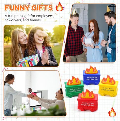 Shappy 4 PCS Humpster الإجهاد كرات التخفيف من القلق القلق هدية هدية PU كرات الإجهاد للبالغين علاج الهدايا التقدير لزميل العمل في المكتب (ملون) in Kuwait