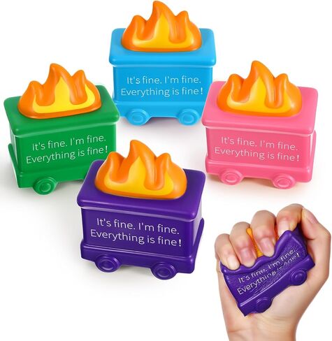 Shappy 4 PCS Humpster الإجهاد كرات التخفيف من القلق القلق هدية هدية PU كرات الإجهاد للبالغين علاج الهدايا التقدير لزميل العمل في المكتب (ملون) in Kuwait
