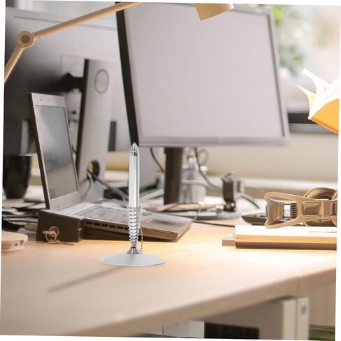 STOBOK Secure Counter Desk Pen with Chain Sleek Metal Gel Pen for Office Supplies Smooth Writing with Refill for Reception and Public Spaces Desk Accessory for Men and Women in Saudi Arabia