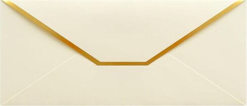 Money Envelopes – V-Flap Foil Border Luxury Gifting Money Envelopes (3" x 7") – Perfect for Weddings, Invitations, Baby Showers, Photos, Graduations, and Birthdays (Ivory, 50 Pack) in Kuwait