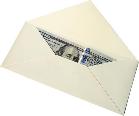 Money Envelopes – V-Flap Foil Border Luxury Gifting Money Envelopes (3" x 7") – Perfect for Weddings, Invitations, Baby Showers, Photos, Graduations, and Birthdays (Ivory, 50 Pack) in Kuwait