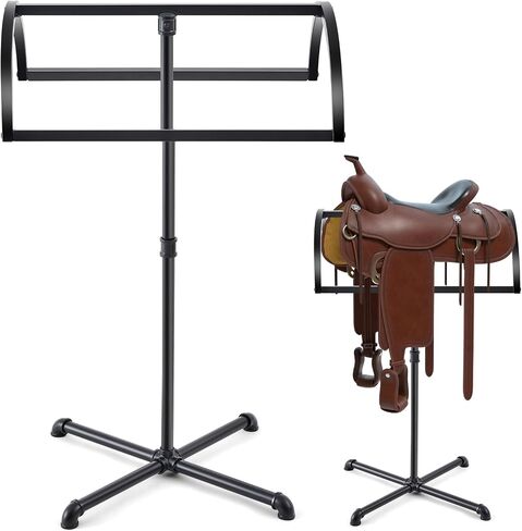 Geelin Saddle Rack Portable Horse Saddle Pad Stand Feariestrian Gift for Women Men ، Rack Blanket Rack Floysing for Horse ، Black ، 23.6 "L x 18" W x 38 "H in Kuwait