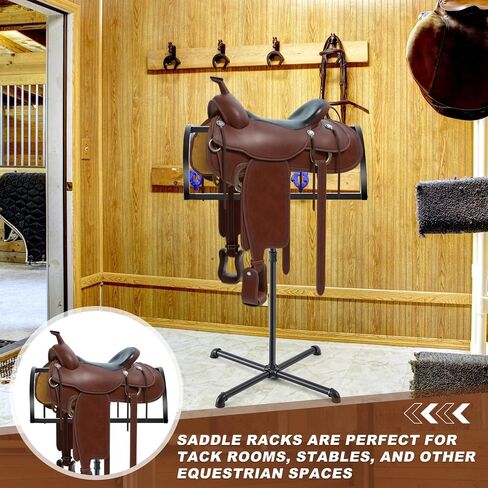 Geelin Saddle Rack Portable Horse Saddle Pad Stand Feariestrian Gift for Women Men ، Rack Blanket Rack Floysing for Horse ، Black ، 23.6 "L x 18" W x 38 "H in Kuwait