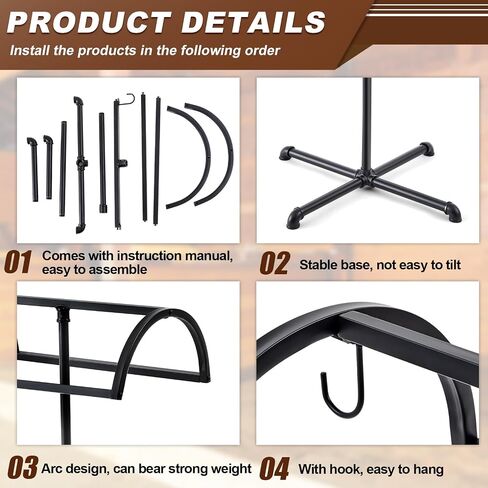 Geelin Saddle Rack Portable Horse Saddle Pad Stand Feariestrian Gift for Women Men ، Rack Blanket Rack Floysing for Horse ، Black ، 23.6 "L x 18" W x 38 "H in Kuwait