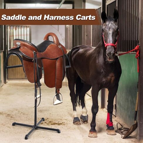 Geelin Saddle Rack Portable Horse Saddle Pad Stand Feariestrian Gift for Women Men ، Rack Blanket Rack Floysing for Horse ، Black ، 23.6 "L x 18" W x 38 "H in Kuwait