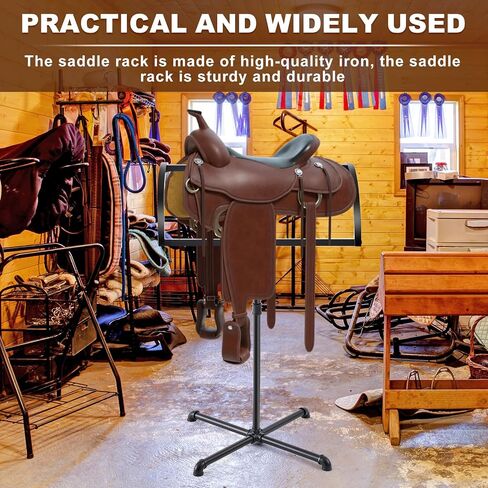 Geelin Saddle Rack Portable Horse Saddle Pad Stand Feariestrian Gift for Women Men ، Rack Blanket Rack Floysing for Horse ، Black ، 23.6 "L x 18" W x 38 "H in Kuwait