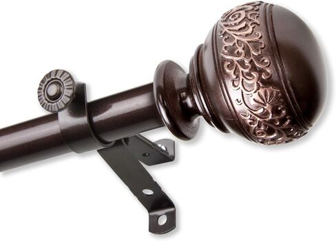 Rod Desyne 13/16" Nathan 4-Sided Bay Window Curtain Rod, Antique Brass in Saudi Arabia