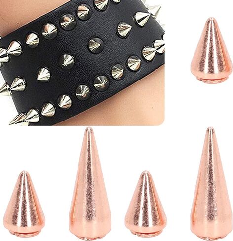 Punk Cone Spikes Studs 10 Pcs Spike Screw Rivets Bags Clothes Shoes Decorative Nails Screws Punk Rose Gold Clothing Decoration Luggage Accessories Leather Leathercraft Rivets in Saudi Arabia