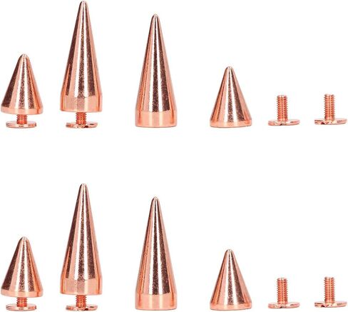 Punk Cone Spikes Studs 10 Pcs Spike Screw Rivets Bags Clothes Shoes Decorative Nails Screws Punk Rose Gold Clothing Decoration Luggage Accessories Leather Leathercraft Rivets in Saudi Arabia