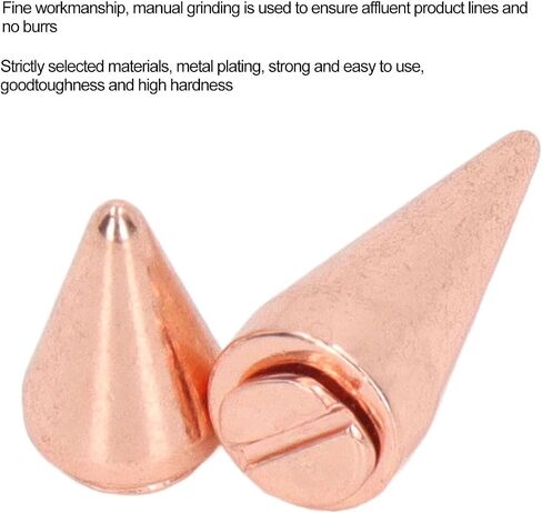Punk Cone Spikes Studs 10 Pcs Spike Screw Rivets Bags Clothes Shoes Decorative Nails Screws Punk Rose Gold Clothing Decoration Luggage Accessories Leather Leathercraft Rivets in Saudi Arabia