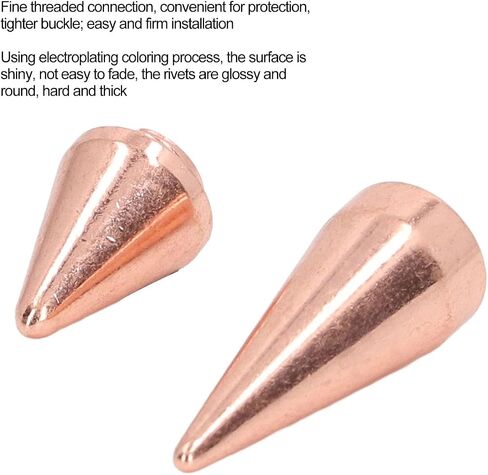 Punk Cone Spikes Studs 10 Pcs Spike Screw Rivets Bags Clothes Shoes Decorative Nails Screws Punk Rose Gold Clothing Decoration Luggage Accessories Leather Leathercraft Rivets in Saudi Arabia