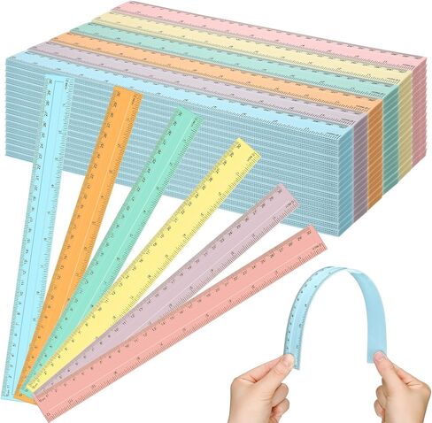 240 Pcs 12 Inch Plastic Rulers Bulk, Back to School Supplies, Assorted Colored Flexible Metric Rulers with Centimeters and Inches Measuring Tool for School Classroom Students(Boho) in Saudi Arabia