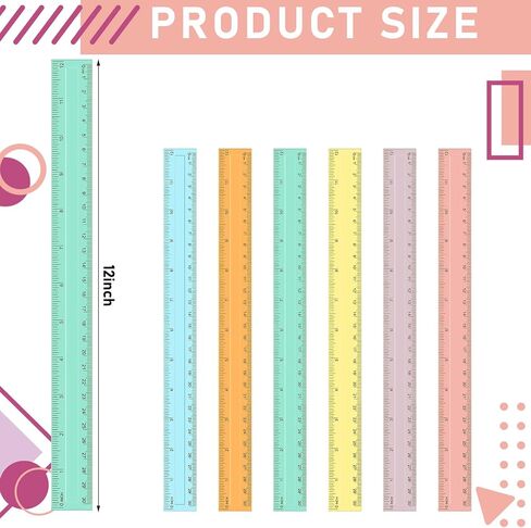 240 Pcs 12 Inch Plastic Rulers Bulk, Back to School Supplies, Assorted Colored Flexible Metric Rulers with Centimeters and Inches Measuring Tool for School Classroom Students(Boho) in Saudi Arabia