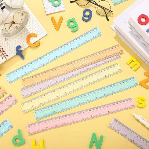 240 Pcs 12 Inch Plastic Rulers Bulk, Back to School Supplies, Assorted Colored Flexible Metric Rulers with Centimeters and Inches Measuring Tool for School Classroom Students(Boho) in Saudi Arabia