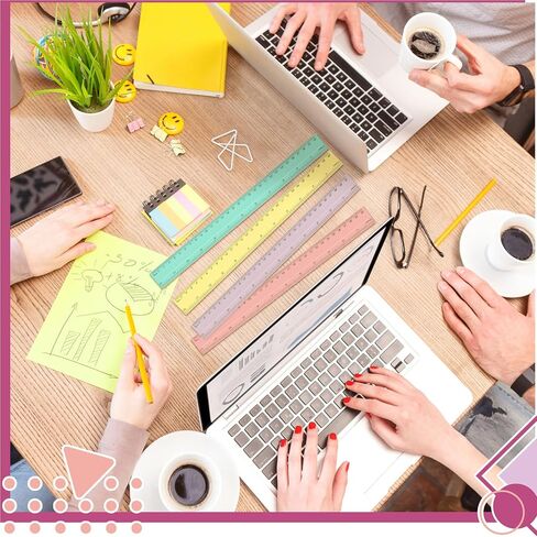 240 Pcs 12 Inch Plastic Rulers Bulk, Back to School Supplies, Assorted Colored Flexible Metric Rulers with Centimeters and Inches Measuring Tool for School Classroom Students(Boho) in Saudi Arabia