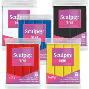Sculpey Premo™ Polymer Oven-Bake Clay, Non Toxic, Five Piece Color Mixing Multipack 2 oz. Bars, Premium Oven Bake Clay Great for Experienced clayers and Artists. in Saudi Arabia