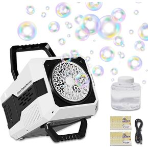 2025 Bubble Blower with LED Lights Automatic Bubble Machine Operated by USB or Battery,for Wedding/Outdoor Party Essential Toy Kids Birthday Gift in Saudi Arabia