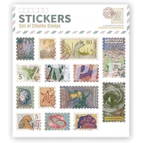 28 قطعة CTHULHU Stamps ملصقات الورق يدويًا بطاقات بريدية عتيقة أخطاك الوحوش الباحث عن هدية مثالية لتجميع مجموعة الهدايا الفنية (7 * 6.2 بوصة) in Kuwait