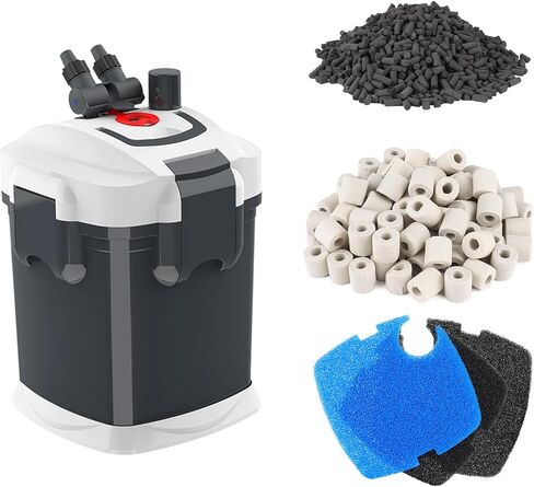 مرشح Canister 660GPH في Fishkeep ، مرشح حوض السمك من 3 مراحل مع كرات الكوارتز ومرشح القطن ، مرشح حوض السمك الخارجي الفائق من أجل أحواض السمك حتى 230 جالون (45 واط) in Kuwait
