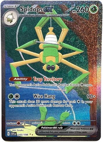 Pokemon - Spidops Ex 243/198 - Scarlet & Violet - Illustrator Special Rare - Art Full in Saudi Arabia