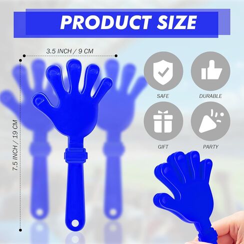 24 Pcs Hand Clappers Noisemakers 7.5 Inch Clappers Noisemakers Plastic Hand Clappers for Birthdays Game Football Sporting Events Cheers Supplies Dance Basketball Football Noisemakers(Black) in Saudi Arabia
