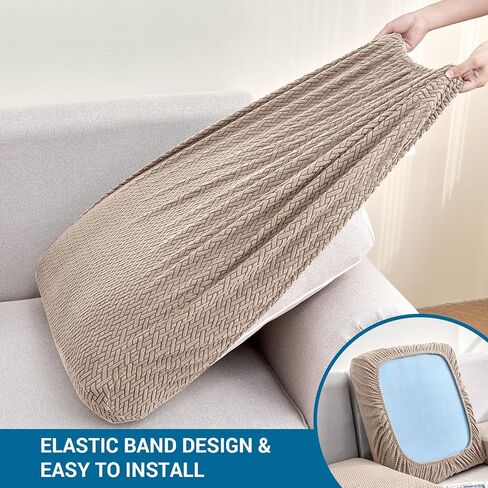 Deep Dream Couch Covers for 3 Cushion Couch Sofa Stretch Sectional Couch Cover for Dogs Pet L Shaped Sofa Slipcovers, Dark Gray Length 25-37 inches in Kuwait