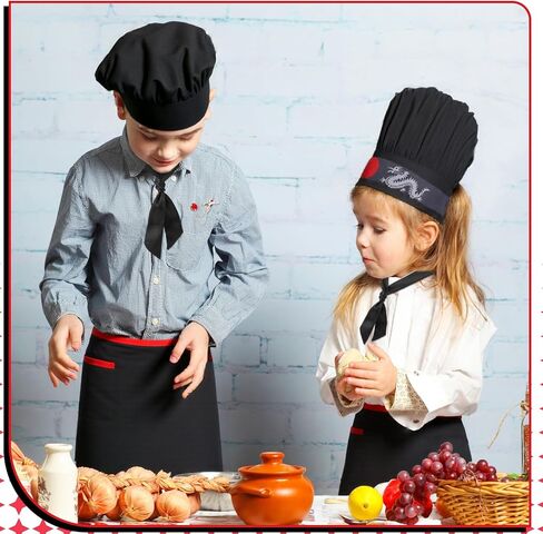 Hibachi Chef Hat and Apron Costume Set, Professional Complete Japanese Teppanyaki Costume with Tall Chef Hat in Saudi Arabia