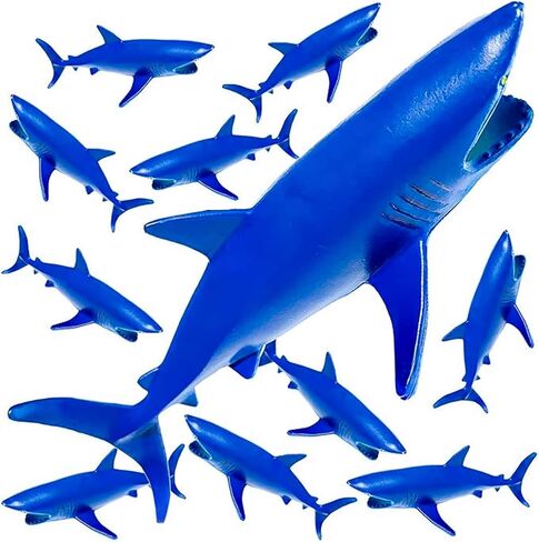 10pcs Plastic Sharks for Drinks, Shark Decor for Shark Party, Vinyl Sharks for Drinks, Lemonade in Saudi Arabia