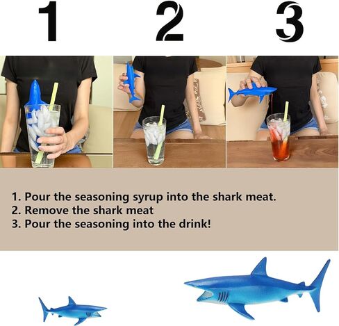 10pcs Plastic Sharks for Drinks, Shark Decor for Shark Party, Vinyl Sharks for Drinks, Lemonade in Saudi Arabia