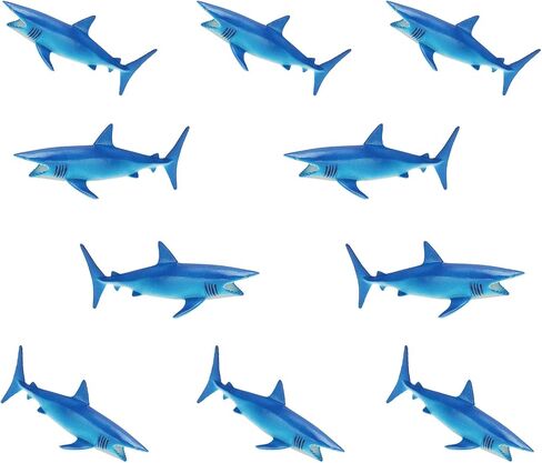 10pcs Plastic Sharks for Drinks, Shark Decor for Shark Party, Vinyl Sharks for Drinks, Lemonade in Saudi Arabia