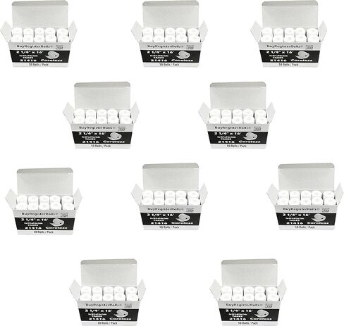 (100 Rolls) 2 1/4 x 16 Thermal Paper Rolls Coreless 2.25 (57mm) x 16 ft 1 Ply Poynt Smart Payment Terminal Receipt Printer Paper Rolls BPA Free From BuyRegisterRolls in Saudi Arabia