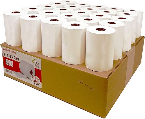 (55 GSM Solid Tube Core) Dropship 3 1 8 × 230 الورق الحراري (25 لفات - 1 حالة) BPA مجاني - ورقة طابعة حرارية للمواطن CT -S801 - buyregisterrolls in Saudi Arabia