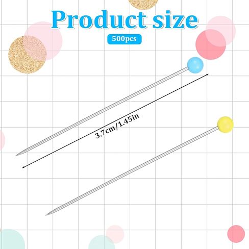500 PCS 1.5 بوصة دبابيس الخياطة ، دبابيس الفولاذ المقاوم للصدأ ، رأس زجاجية كرات مستقيمة ، دبوس ، كرات كرات ، دبوس خياطة للخياطة مجوهرات DIY in Kuwait