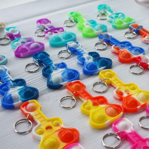 Goodangie00 20 Packs Rainbow Bulk Music Mini Pop Guitar Bubble Fidget Keychain Gift for Easter Kids Boys Girls Beach Party Favors and Classroom Student Prize in Kuwait