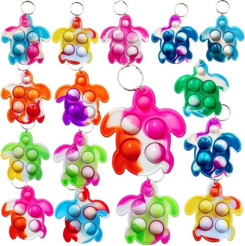 Goodangie00 20 عبوات قوس قزح بائسة Mini Mini Pop Guitar Bubble Gidge -keychain Gift for Easter Kids Boys Girls Beach Party Favors and Classroom Student Award in Kuwait