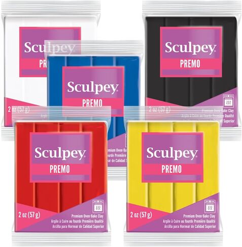 Sculpey Premo™ Polymer Oven-Bake Clay, Non Toxic, Five Piece Color Mixing Multipack 2 oz. Bars, Premium Oven Bake Clay Great for Experienced clayers and Artists. in Saudi Arabia