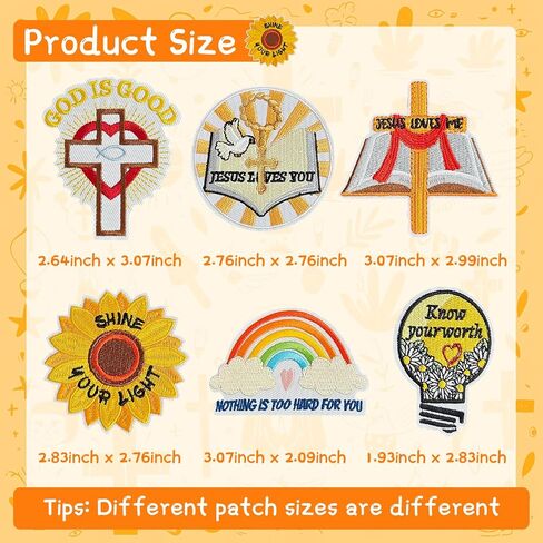 45 Pcs Christian Iron On Patches, Inspirational Bible Verse, Faith, Cross & Religious Embroidered Appliques Iron on Patches for Clothes, Hats, Jackets, Bags, Etc in Kuwait