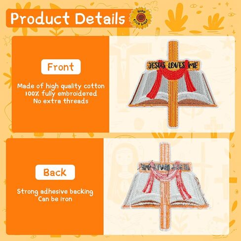 45 Pcs Christian Iron On Patches, Inspirational Bible Verse, Faith, Cross & Religious Embroidered Appliques Iron on Patches for Clothes, Hats, Jackets, Bags, Etc in Kuwait