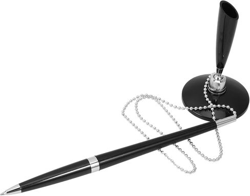 STOBOK Multi Function Business Pen with Chain Smooth Writing Countertop Signature Pen for Office Stationery Comfortable Grip Design for Hotels and Banks in Saudi Arabia