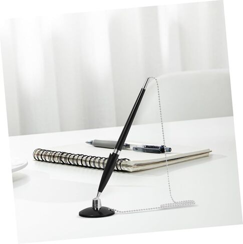 STOBOK Multi Function Business Pen with Chain Smooth Writing Countertop Signature Pen for Office Stationery Comfortable Grip Design for Hotels and Banks in Saudi Arabia