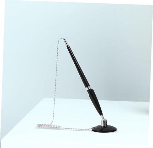 STOBOK Multi Function Business Pen with Chain Smooth Writing Countertop Signature Pen for Office Stationery Comfortable Grip Design for Hotels and Banks in Saudi Arabia
