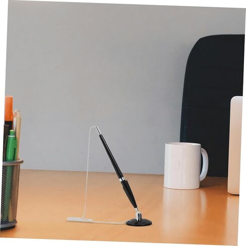 STOBOK Multi Function Business Pen with Chain Smooth Writing Countertop Signature Pen for Office Stationery Comfortable Grip Design for Hotels and Banks in Saudi Arabia