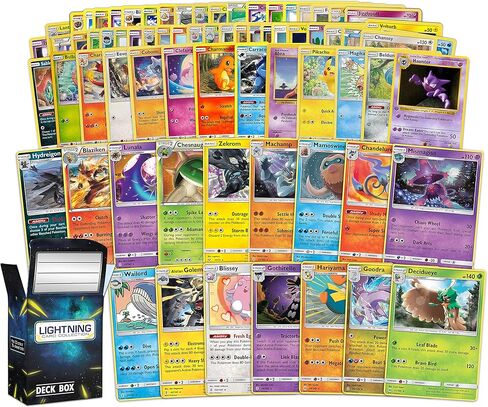 مجموعة رقائق بطاقة البرق - 50 بطاقة عشوائية تتضمن بطاقات احباط. بالإضافة إلى مربع سطح السفينة LCC مجاني. قد تختلف بطاقاتك من البطاقات في الصورة in Kuwait